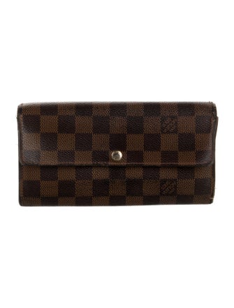Louis Vuitton 2009 Damier Ebene Pattern Sarah Wallet