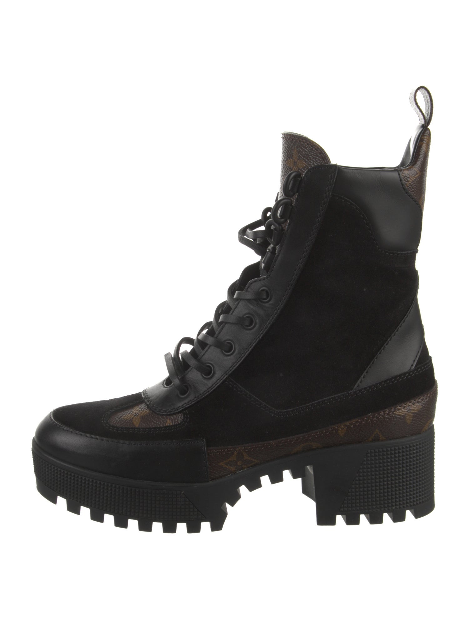 Louis Vuitton LV Monogram Suede Combat Boots