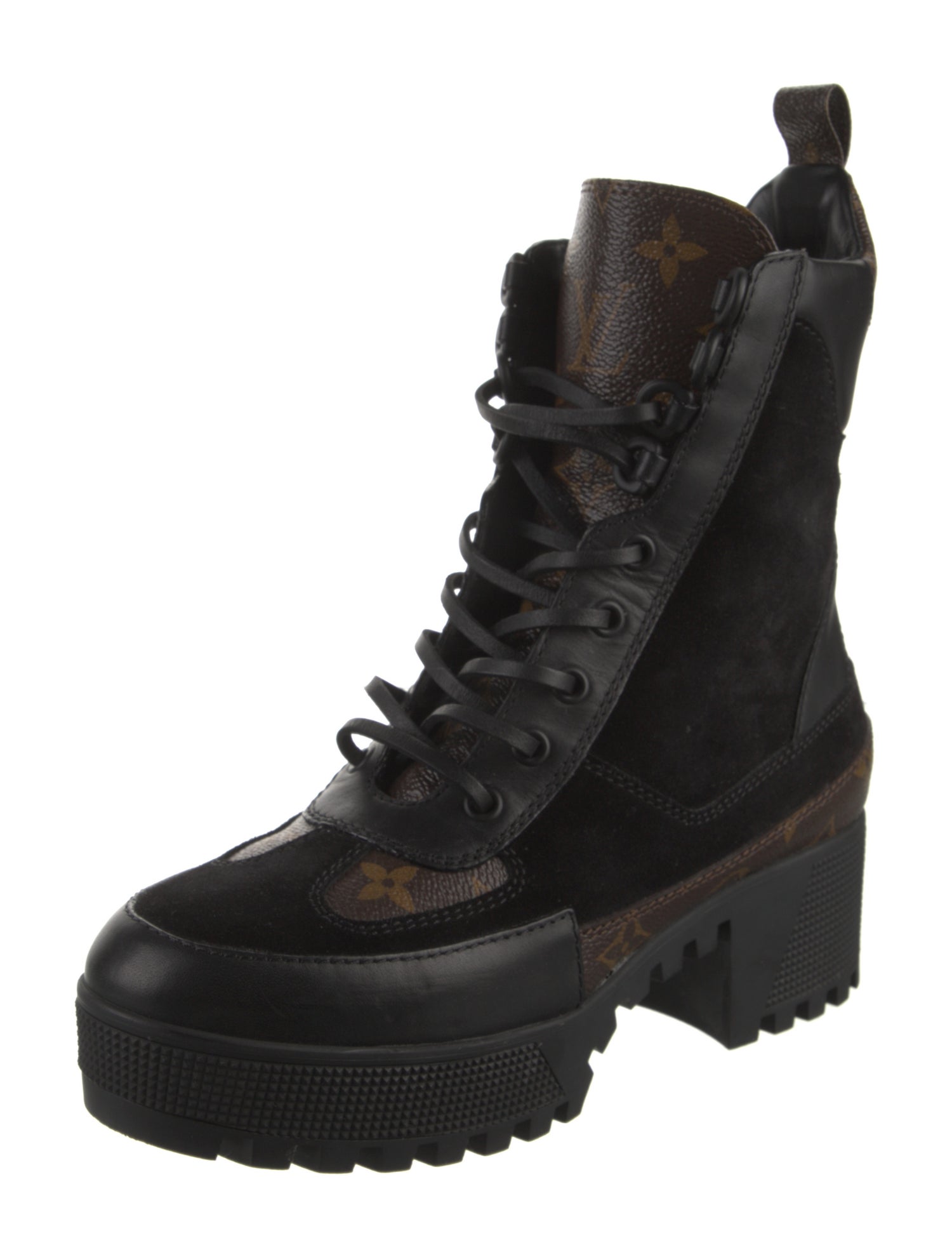 Louis Vuitton LV Monogram Suede Combat Boots
