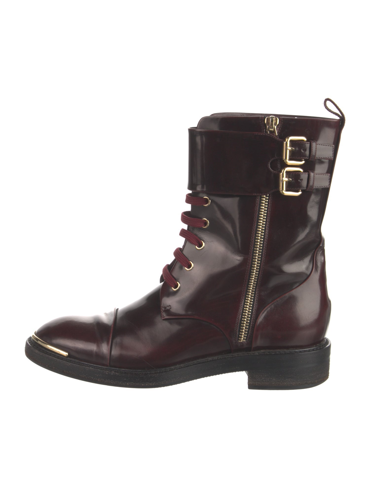 Louis Vuitton Patent Leather Combat Boots