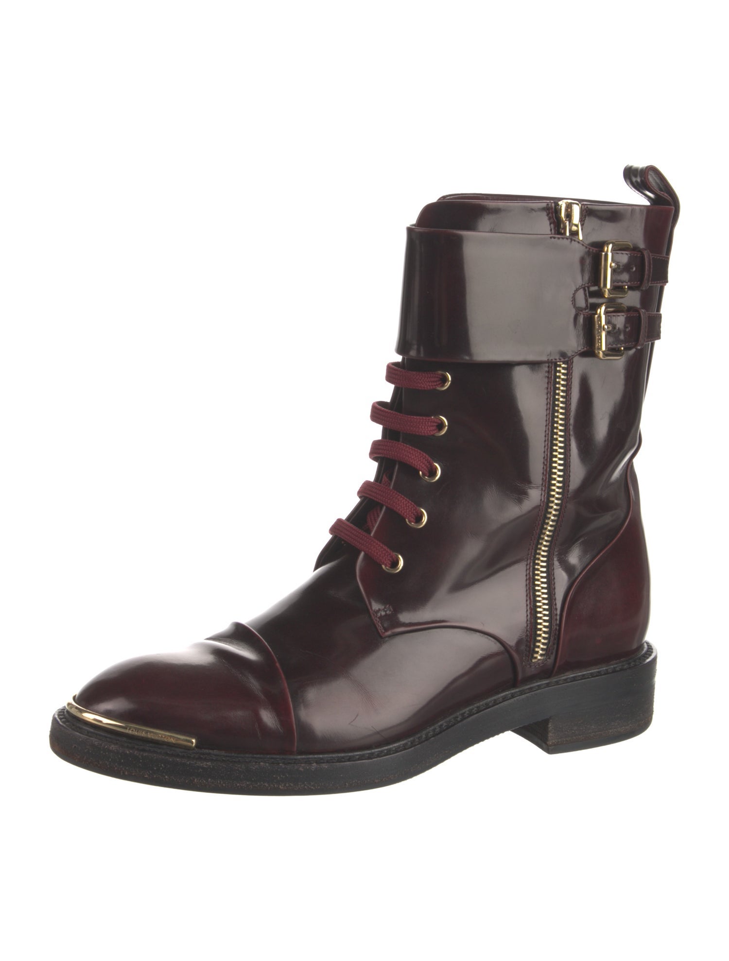 Louis Vuitton Patent Leather Combat Boots