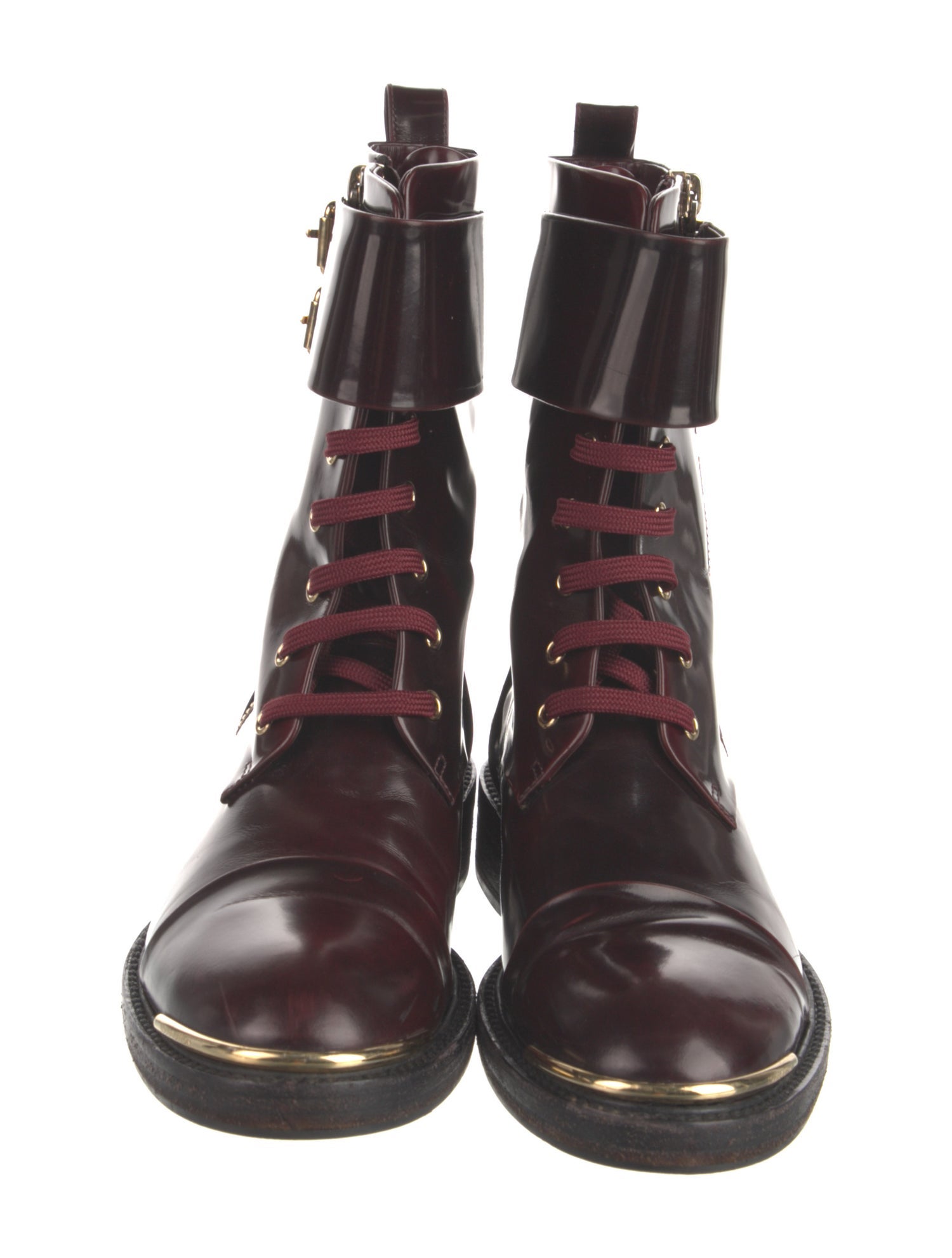 Louis Vuitton Patent Leather Combat Boots