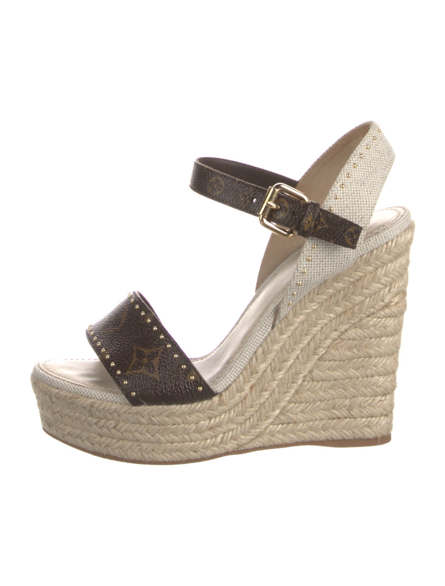 Louis Vuitton Printed Studded Accents Espadrilles