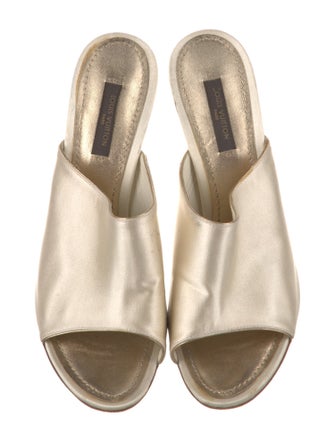 Louis Vuitton Satin Studded Accents Slides