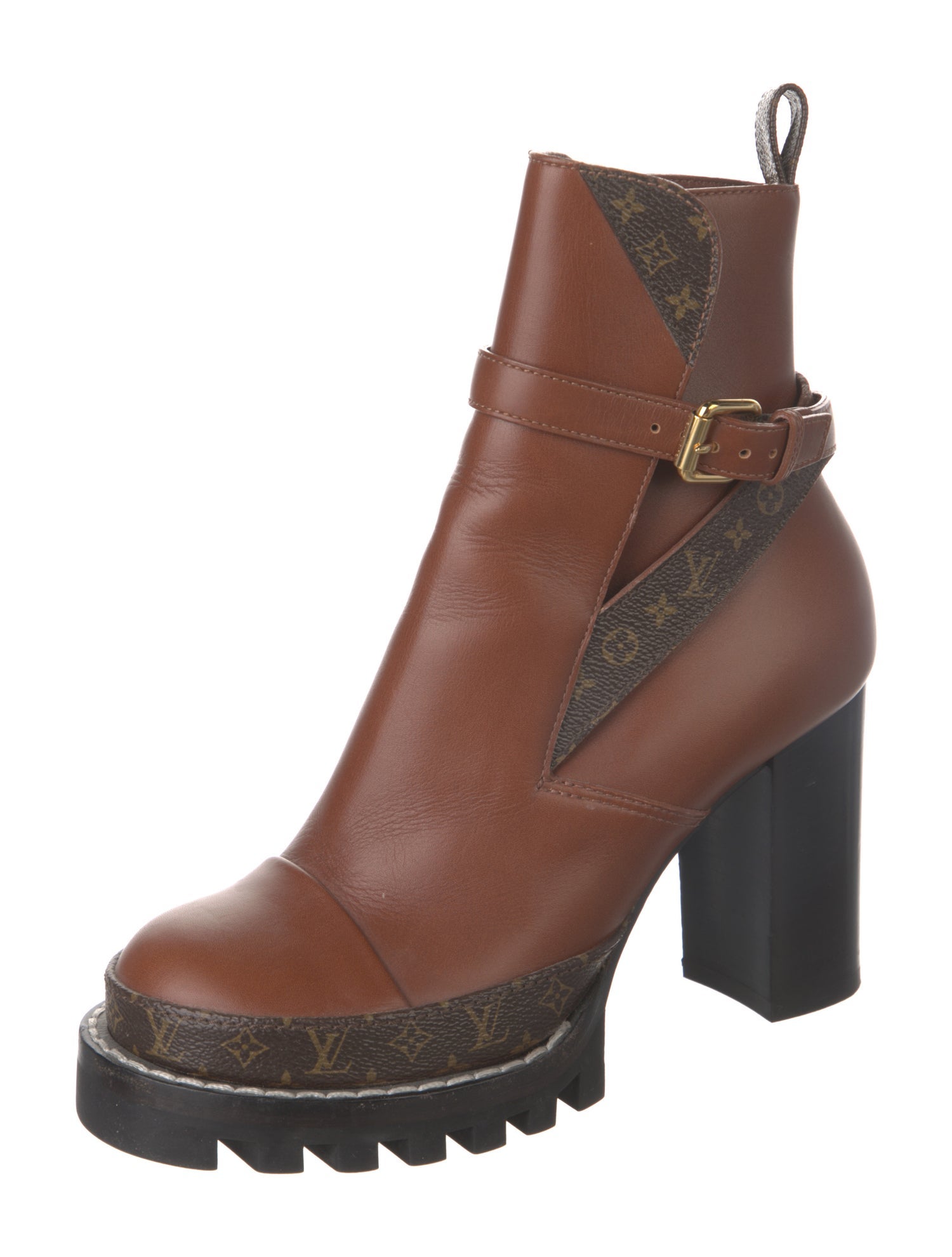 Louis Vuitton LV Monogram Leather Combat Boots