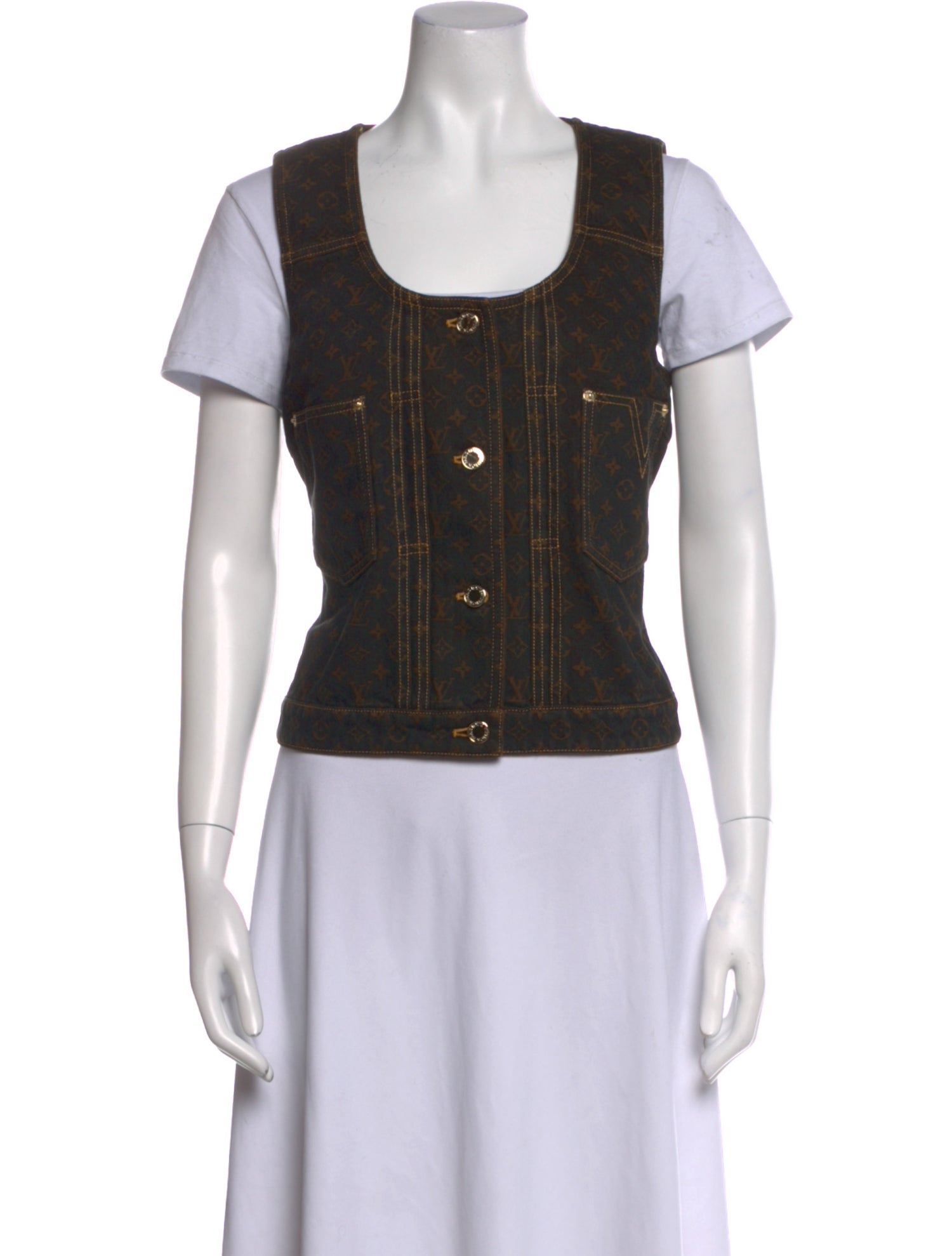 Louis Vuitton 2025 Cropped Denim T-Shirt w/ Tags