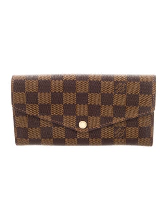 Louis Vuitton Damier Ebene Pattern Coated Canvas Sarah Wallet