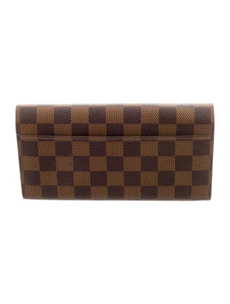 Louis Vuitton Damier Ebene Pattern Coated Canvas Sarah Wallet