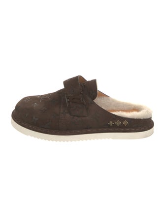 Louis Vuitton Suede Patterned Slippers