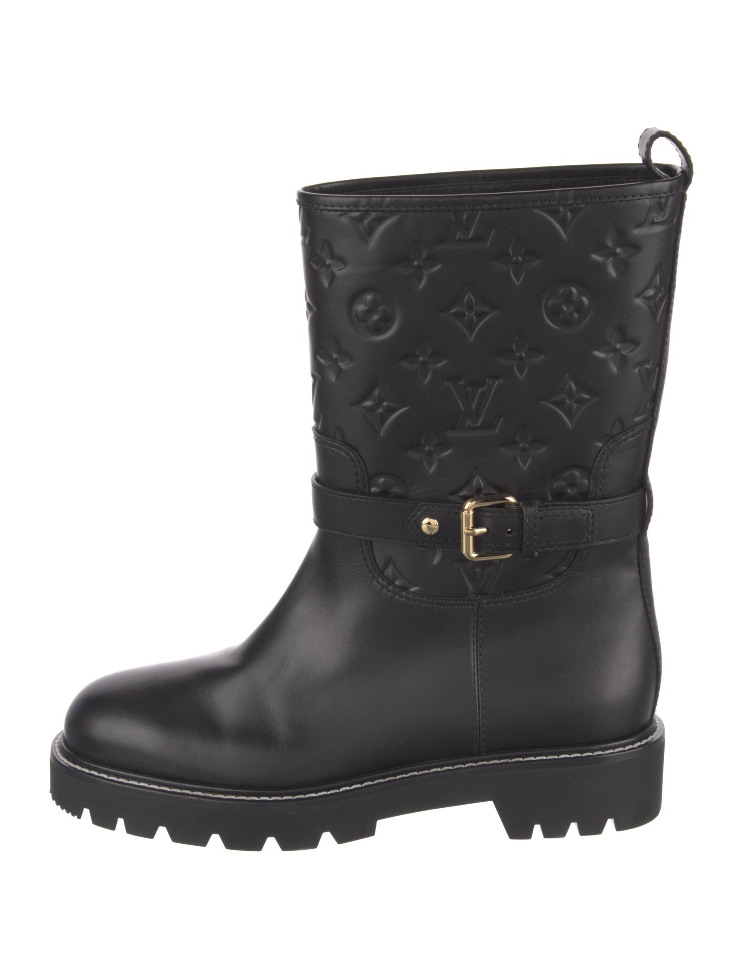 Louis Vuitton LV Monogram Leather Moto Boots
