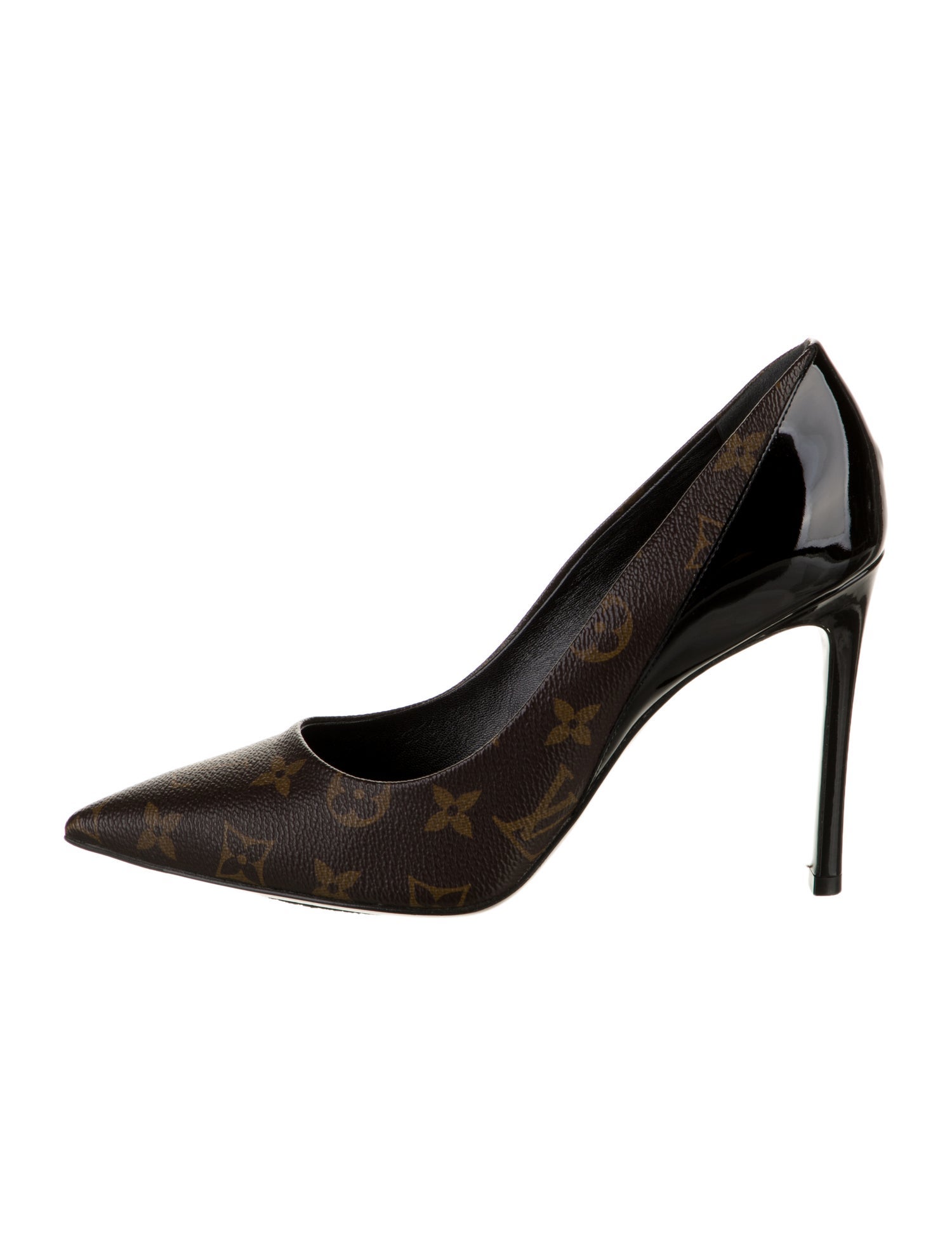Louis Vuitton LV Monogram Leather Trim Embellishment Pumps