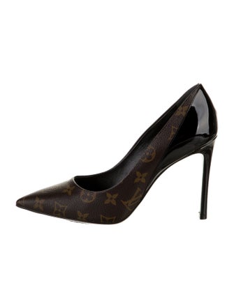 Louis Vuitton LV Monogram Leather Trim Embellishment Pumps