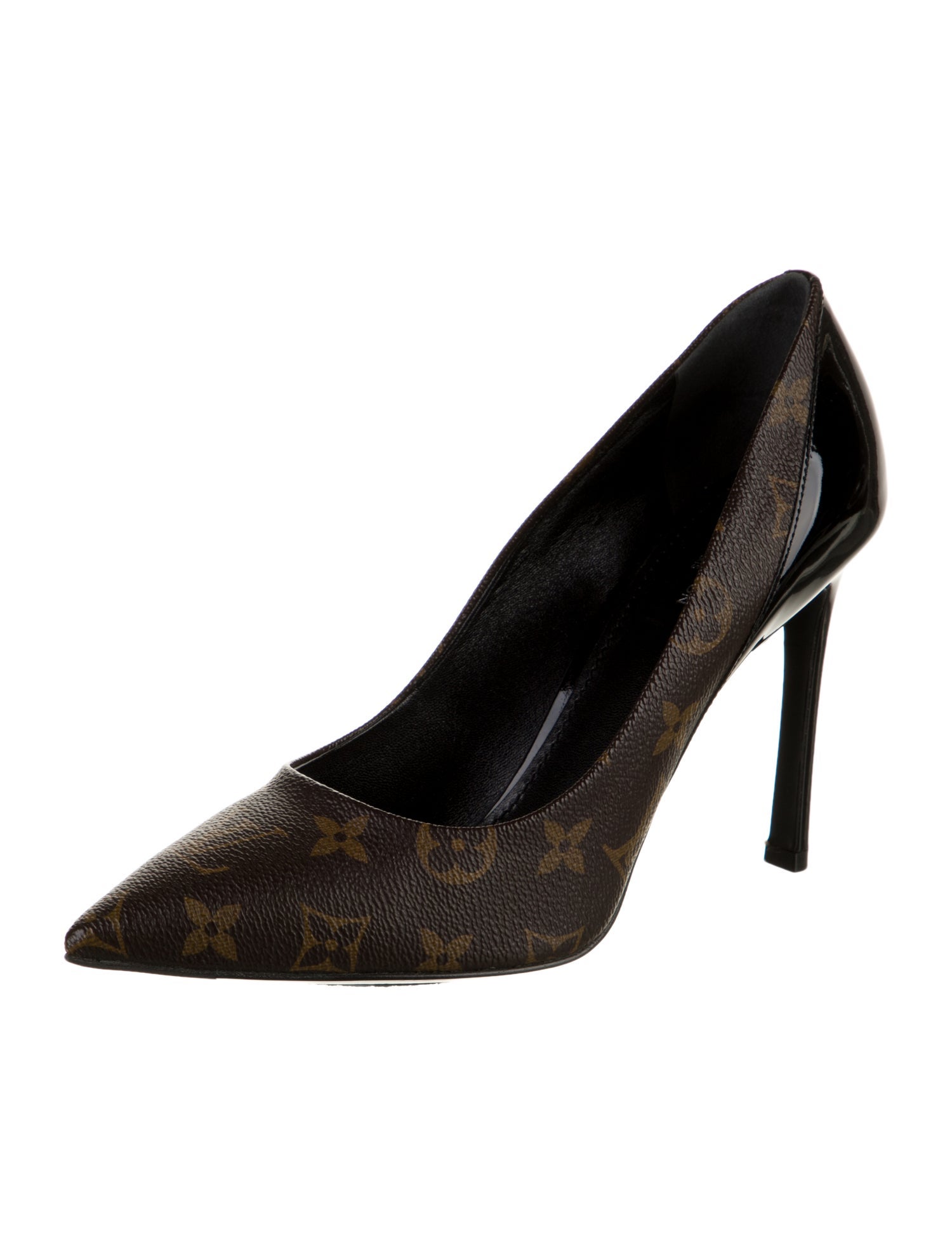 Louis Vuitton LV Monogram Leather Trim Embellishment Pumps