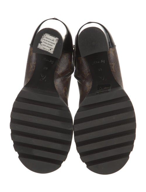 Louis Vuitton LV Monogram Leather Trim Embellishment Combat Boots