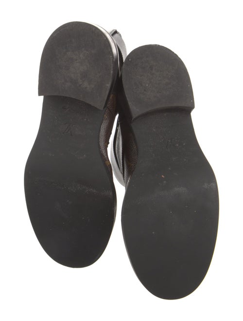 Louis Vuitton LV Monogram Leather Trim Embellishment Combat Boots