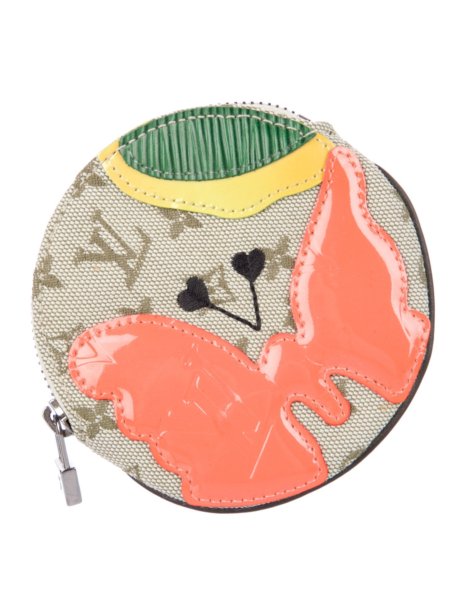 Louis Vuitton 2002 Monogram Mini Lin Pattern Round Coin Purse