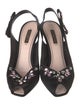 Louis Vuitton Satin Crystal Embellishments Slingback Pumps