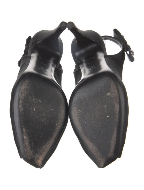 Louis Vuitton Satin Crystal Embellishments Slingback Pumps