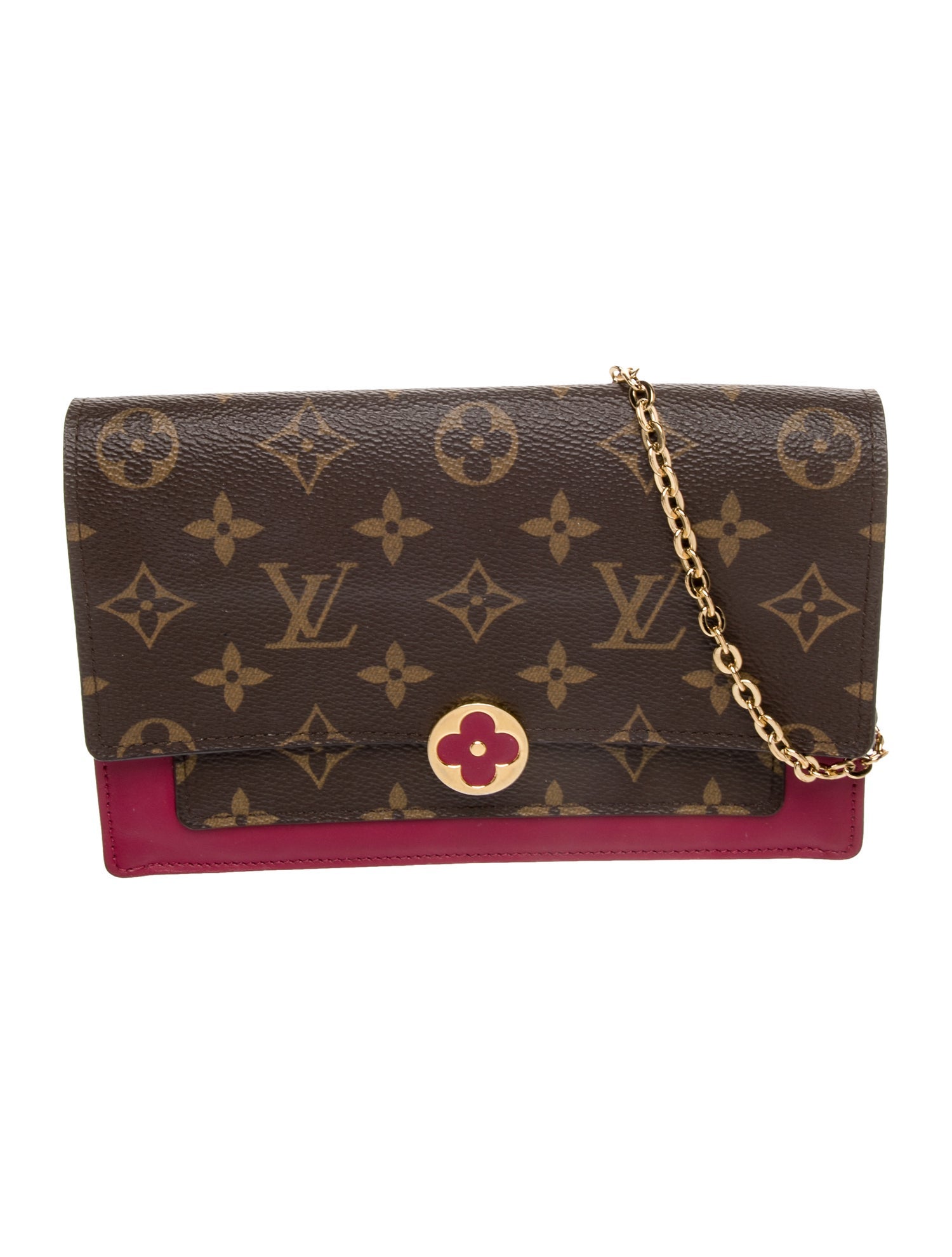 Louis Vuitton LV Monogram Flore Chain Wallet