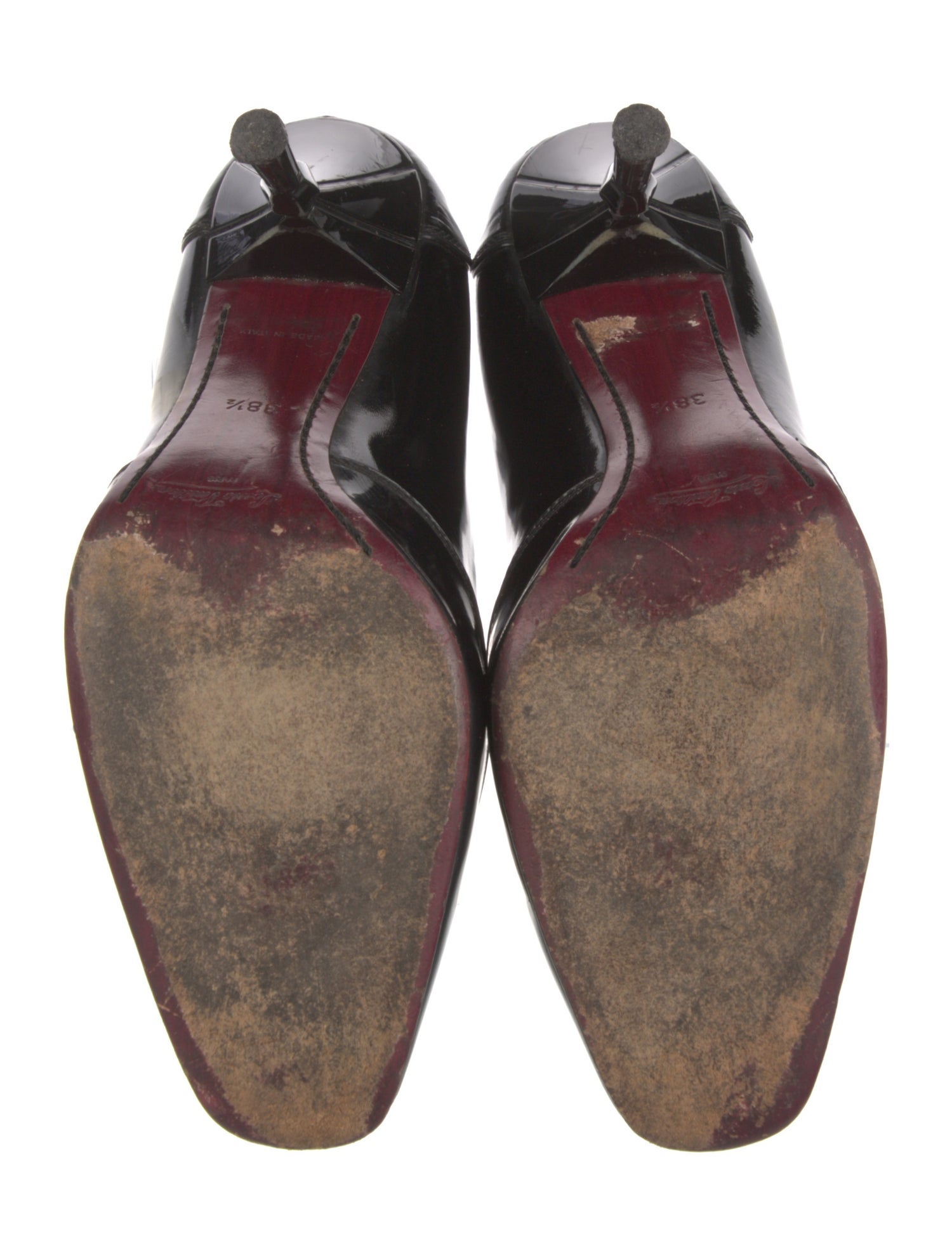 Louis Vuitton Patent Leather Studded Accents Pumps