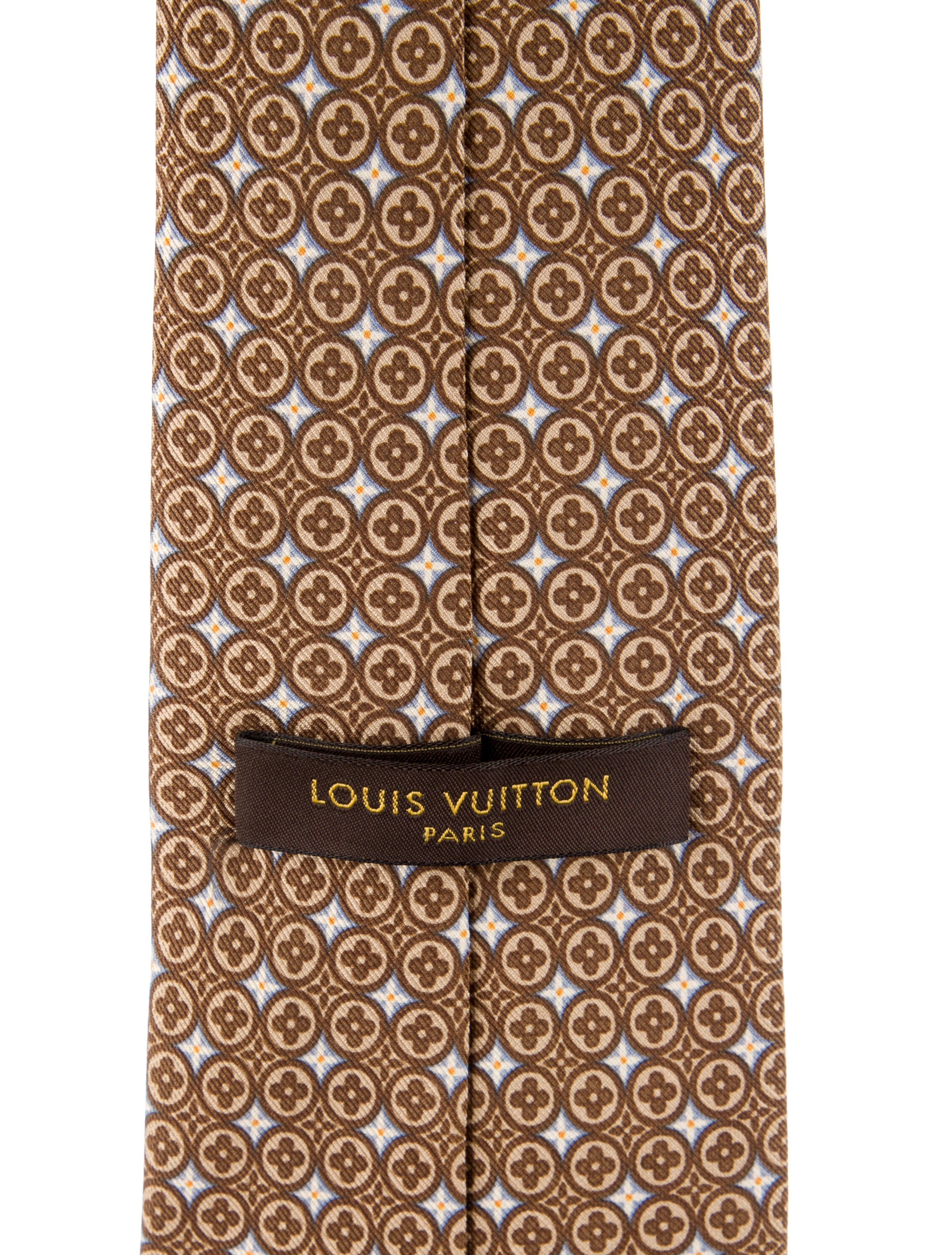 Louis Vuitton Silk Logo Embroidered Tie