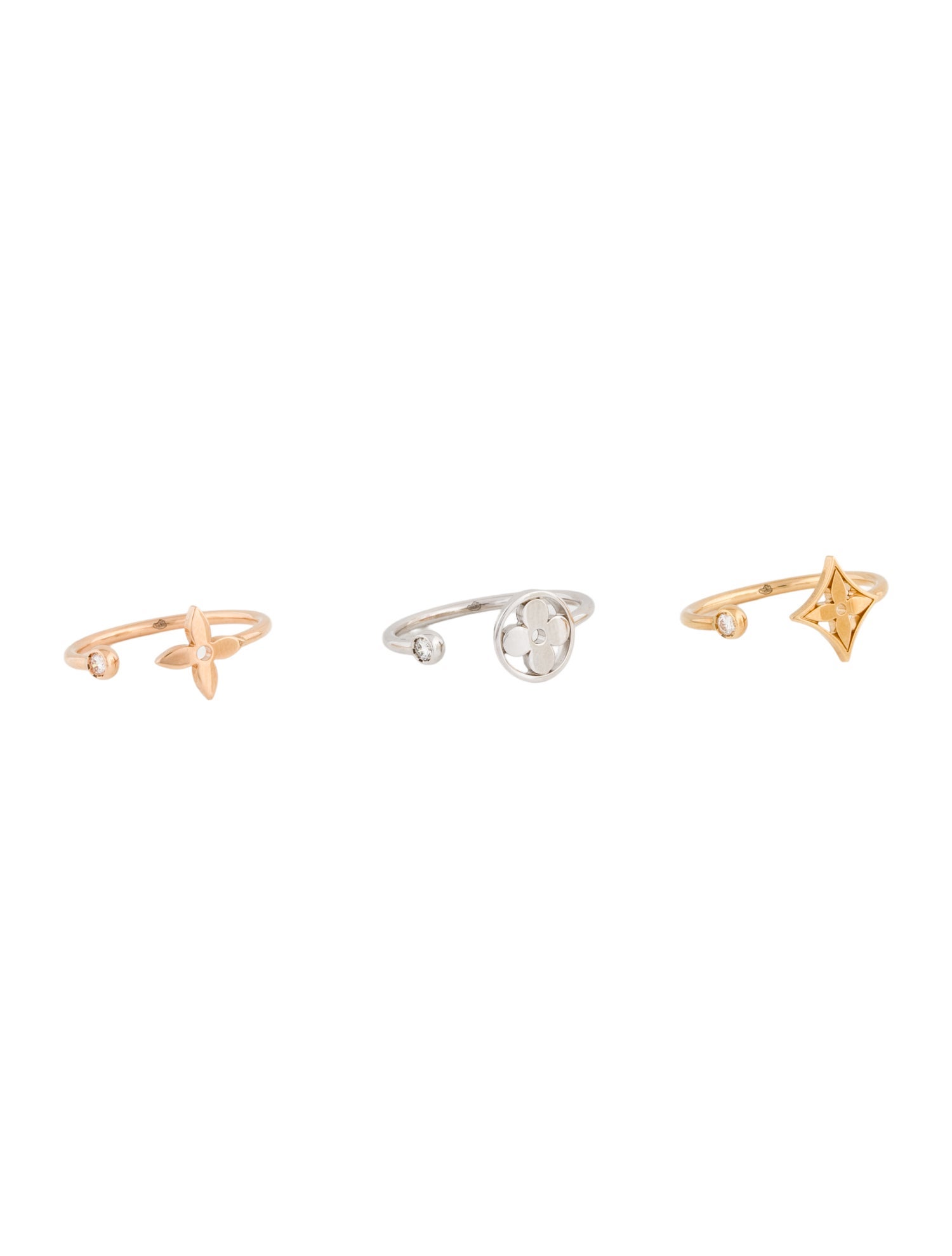 Louis Vuitton 18K Diamond Idylle Blossom Ring Set