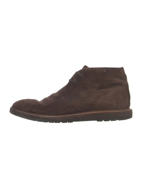 Louis Vuitton LV Monogram Suede Lace-Up Boots