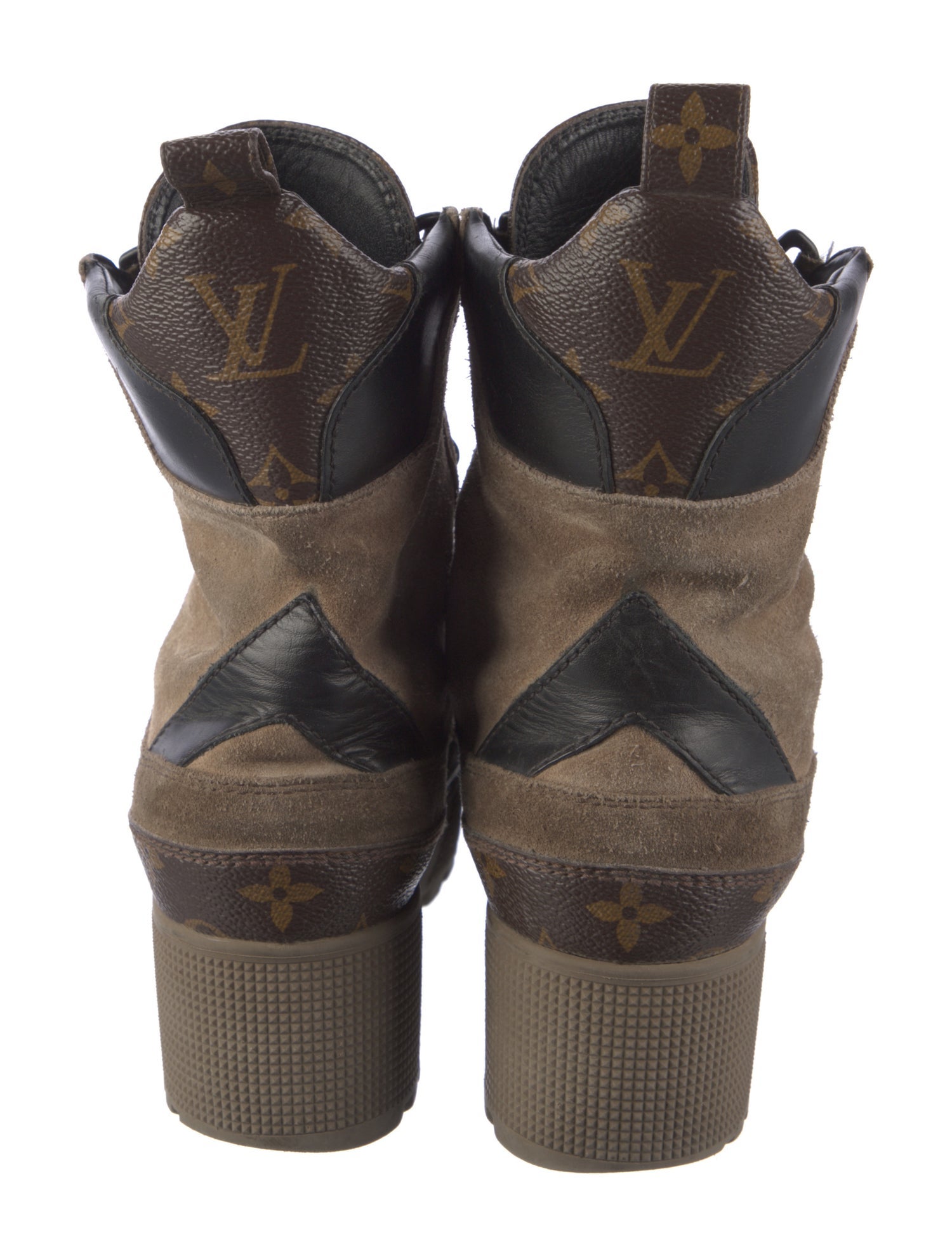 Louis Vuitton LV Monogram Suede Combat Boots
