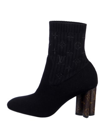 Louis Vuitton LV Monogram Embroidered Accent Sock Boots