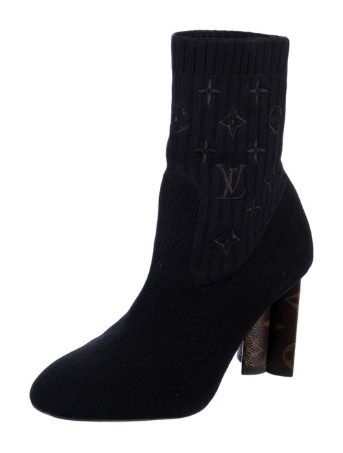 Louis Vuitton LV Monogram Embroidered Accent Sock Boots