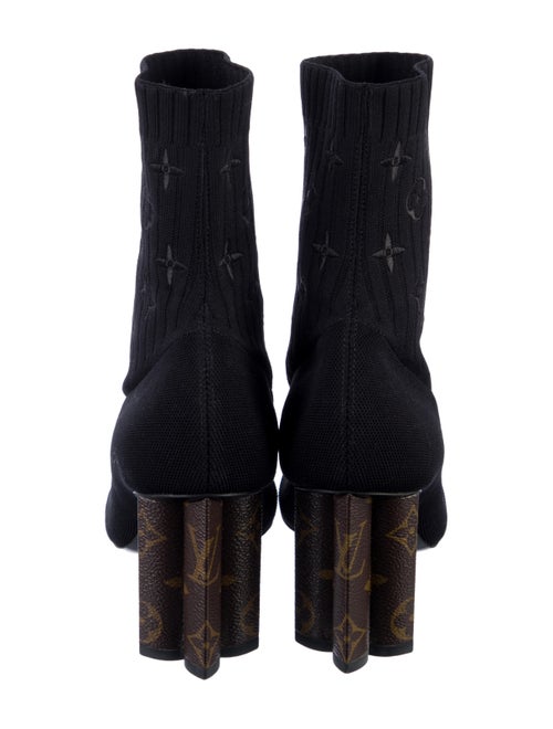 Louis Vuitton LV Monogram Embroidered Accent Sock Boots