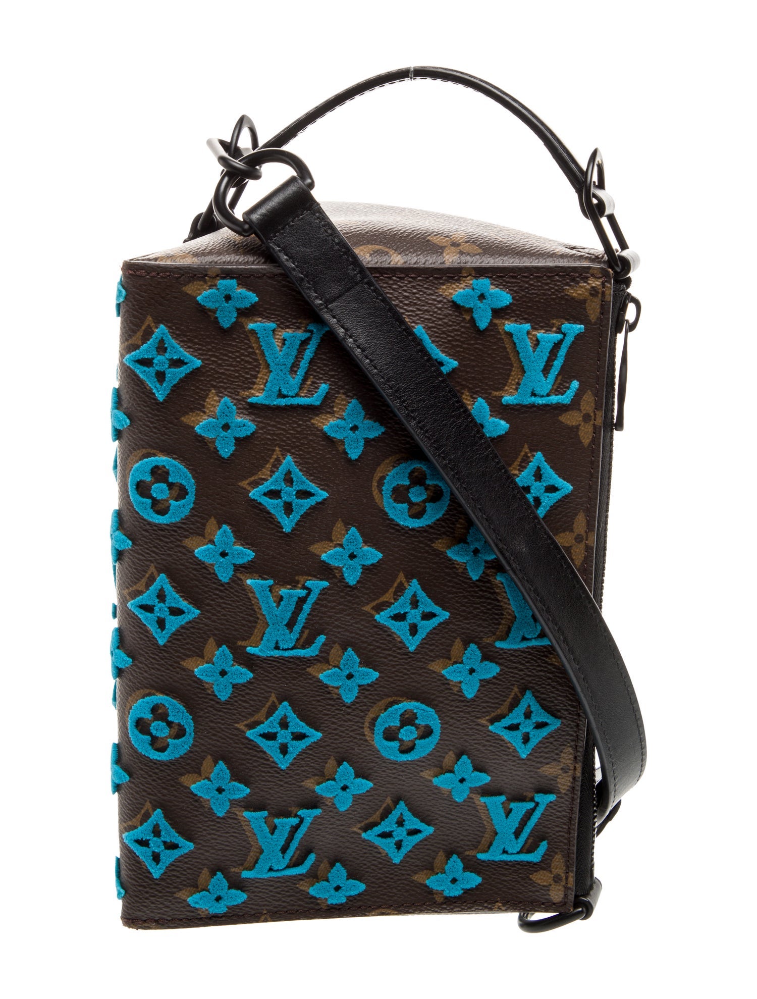 Louis Vuitton LV Monogram Tuffetage Triangle Messenger Turquoise