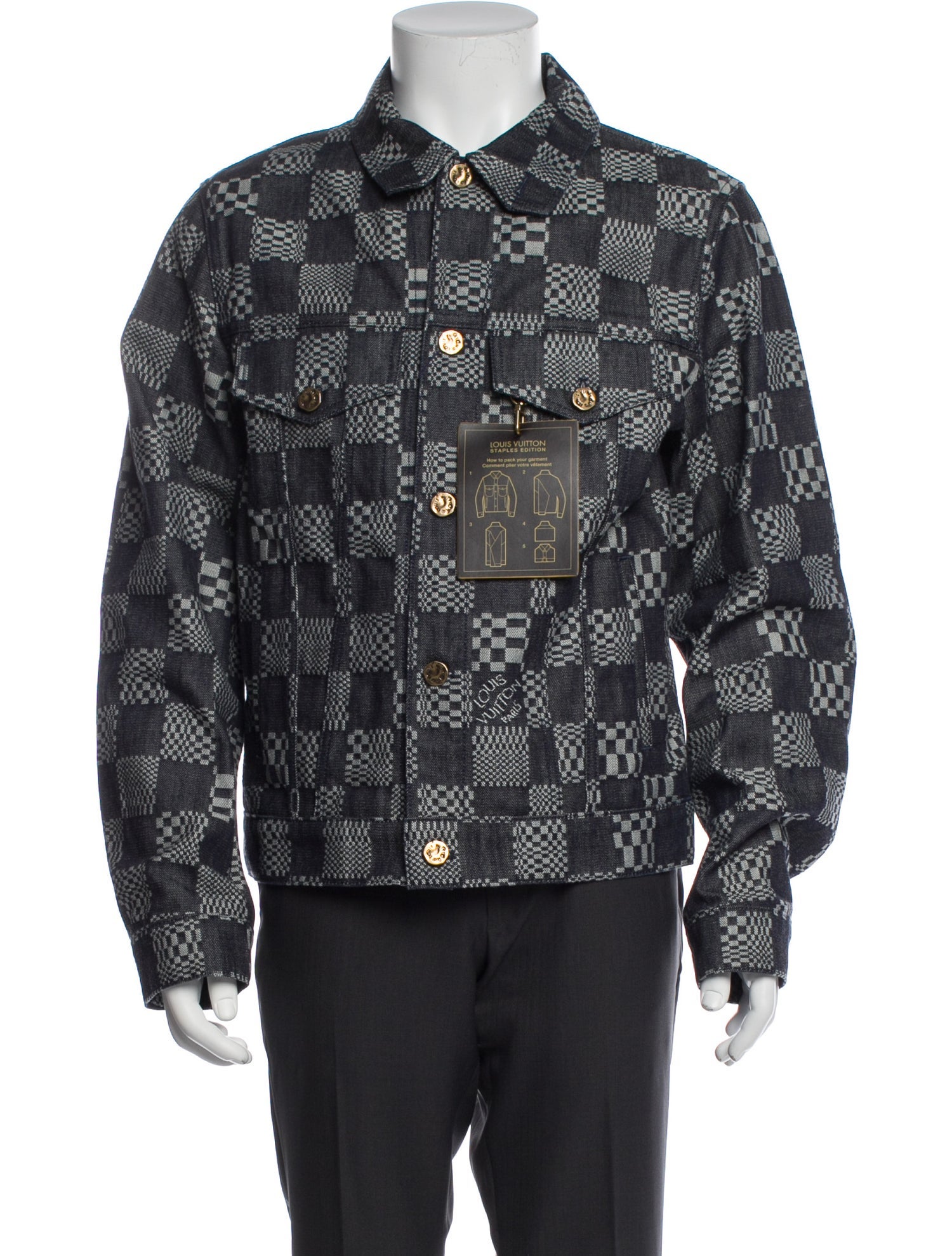 Louis Vuitton 2023 DISTORTED DAMIER Denim Jacket w/ Tags