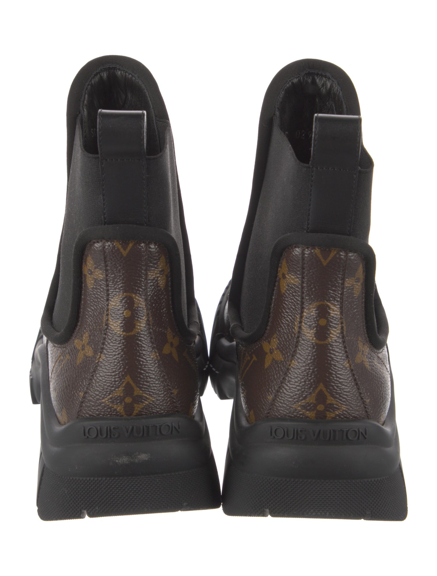 Louis Vuitton LV Monogram Leather Trim Embellishment Chelsea Boots