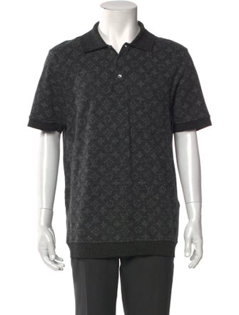 Louis Vuitton Monogram Pattern Crew Neck Polo Shirt