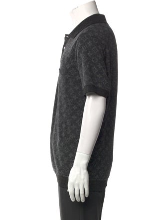Louis Vuitton Monogram Pattern Crew Neck Polo Shirt