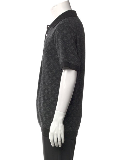 Louis Vuitton Monogram Pattern Crew Neck Polo Shirt