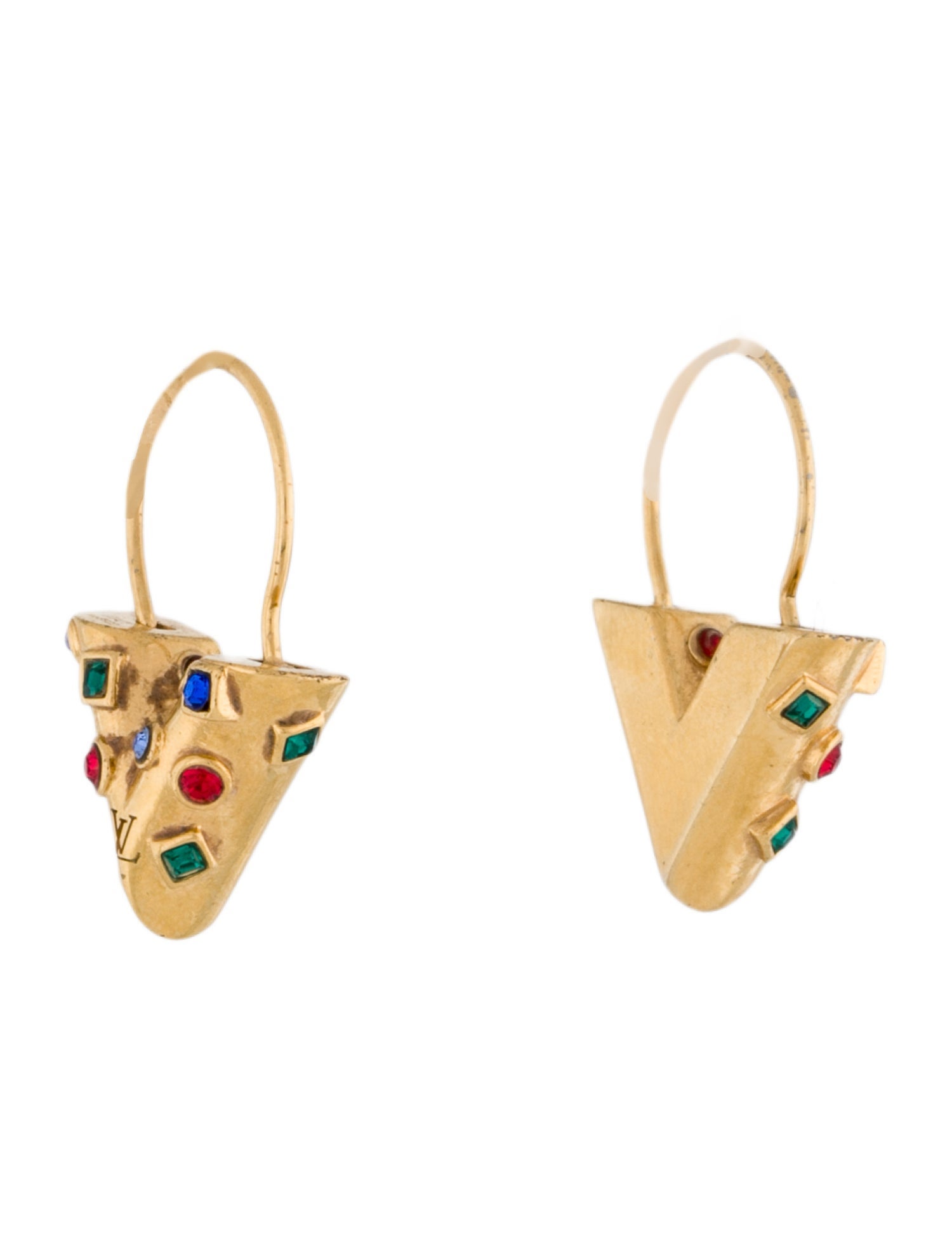 Louis Vuitton Essential V Planète Crystal Hoop Earrings