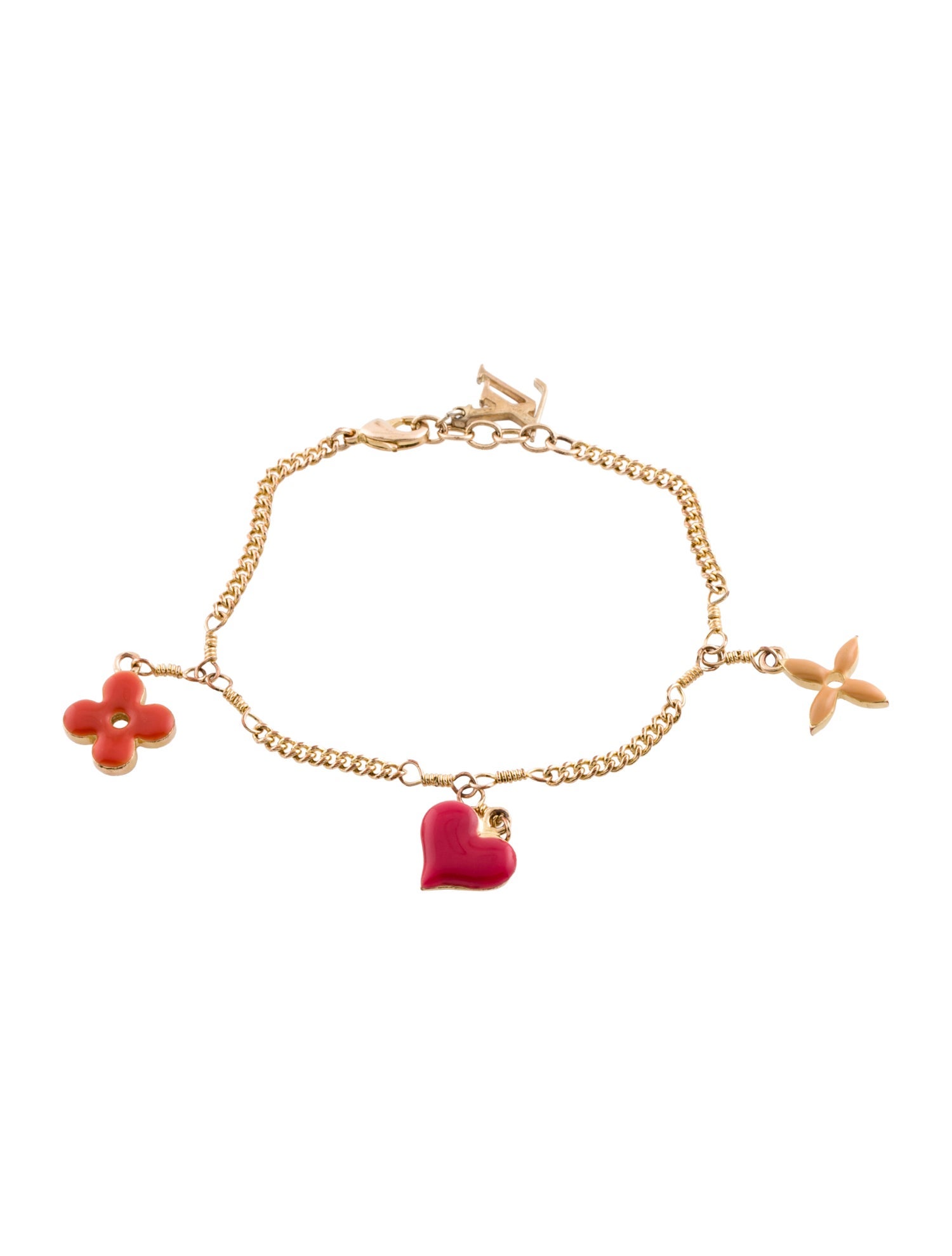 Louis Vuitton Enamel Sweet Monogram Charm Bracelet