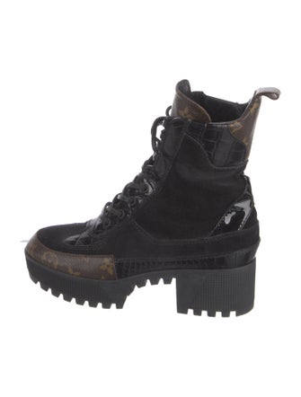 Louis Vuitton LV Monogram Suede Combat Boots