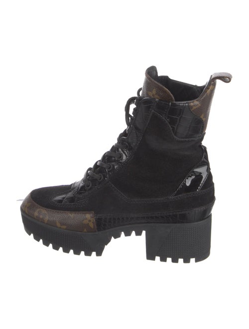 Louis Vuitton LV Monogram Suede Combat Boots