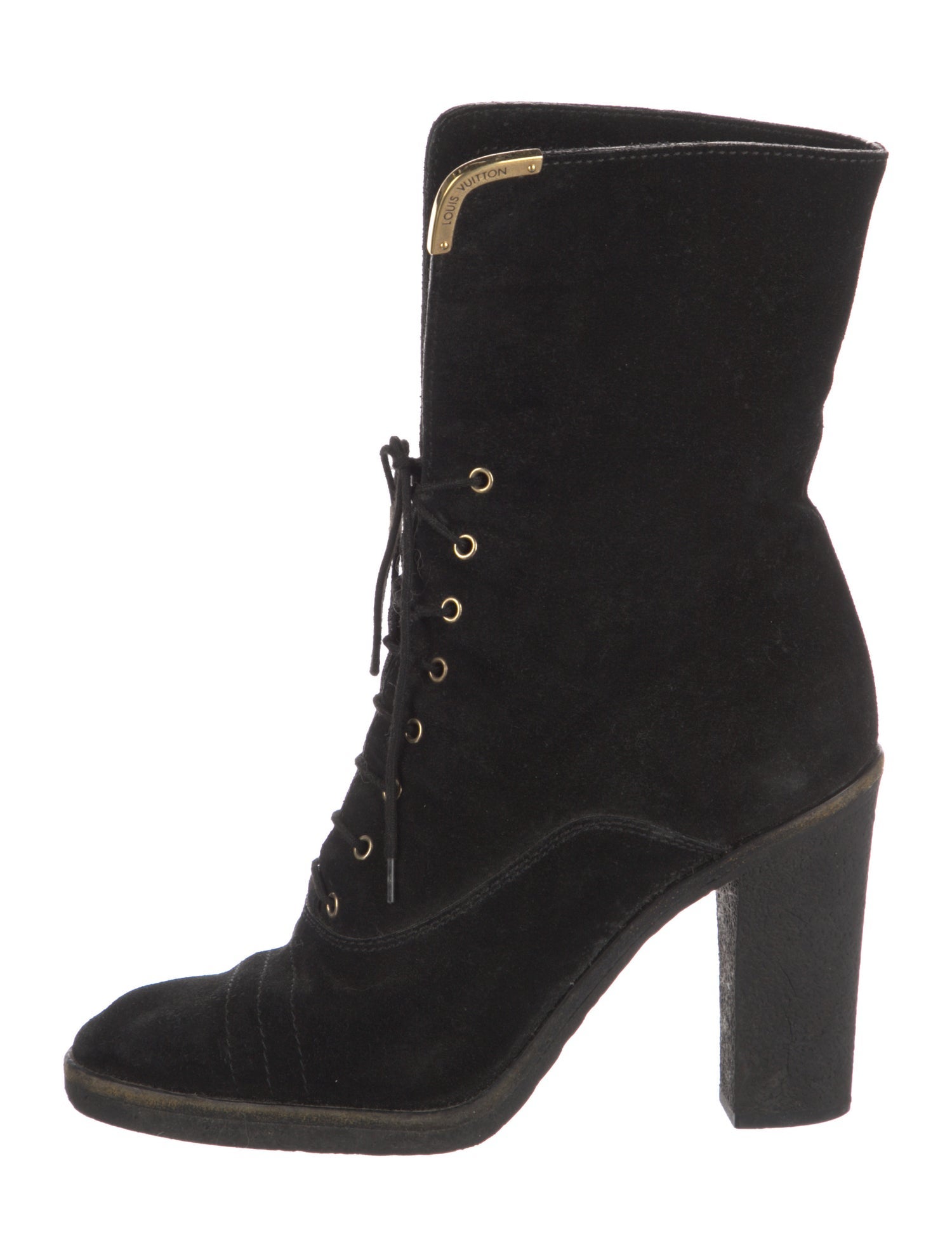 Louis Vuitton Suede Lace-Up Boots
