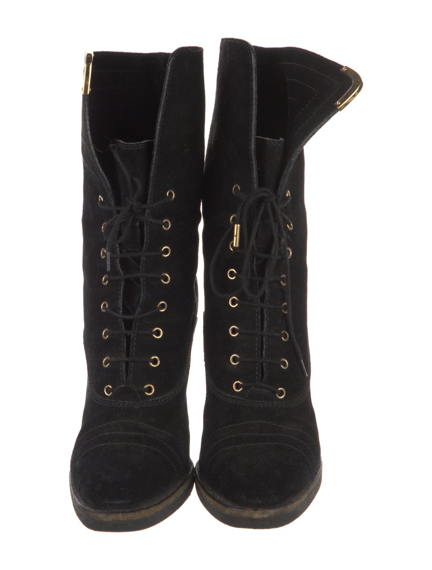 Louis Vuitton Suede Lace-Up Boots