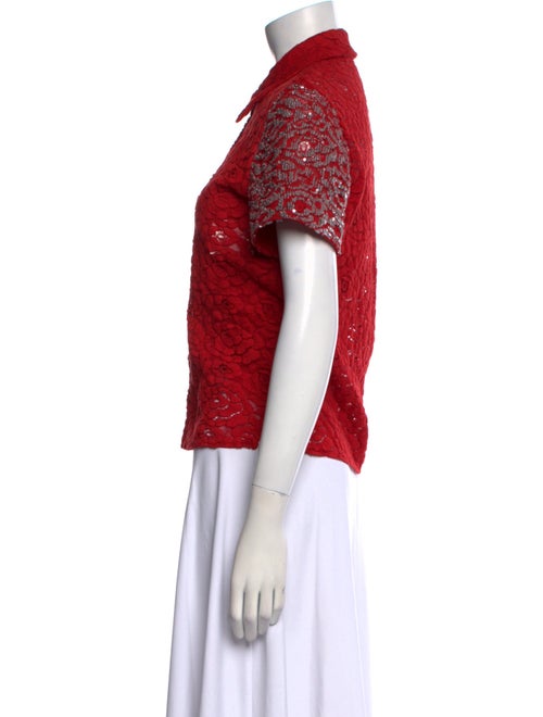 Louis Vuitton 2019 Lace Pattern Button-Up Top