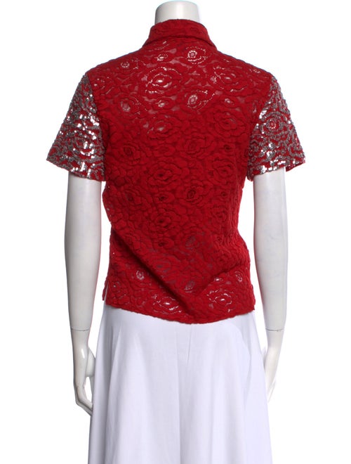 Louis Vuitton 2019 Lace Pattern Button-Up Top