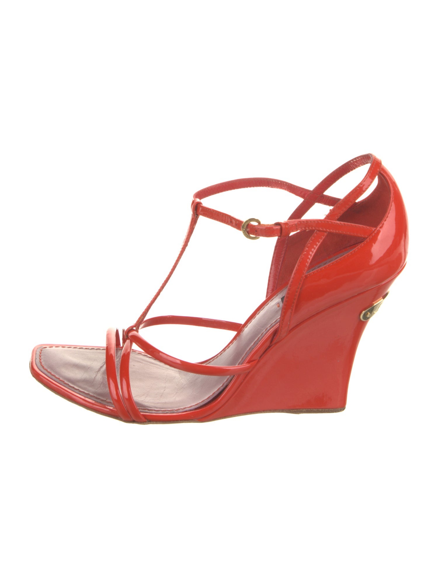 Louis Vuitton Patent Leather T-Strap Sandals
