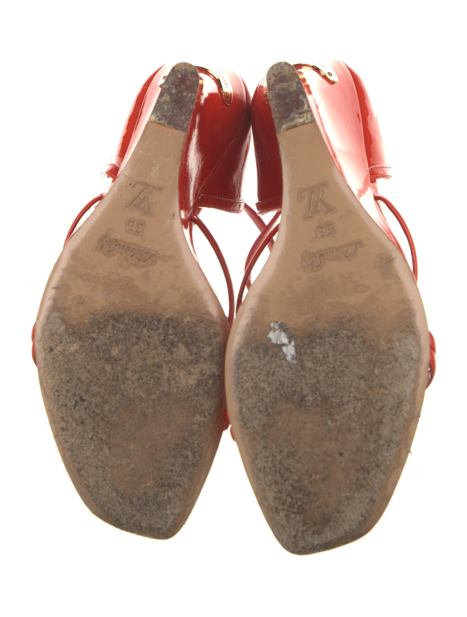 Louis Vuitton Patent Leather T-Strap Sandals