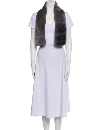 Louis Vuitton Fur Monogram Pattern Stole