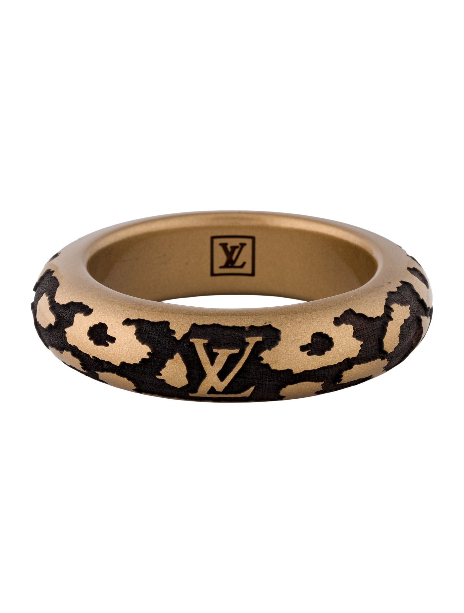 Louis Vuitton Lacquer & Wood Leomonogram Bangle Bracelet