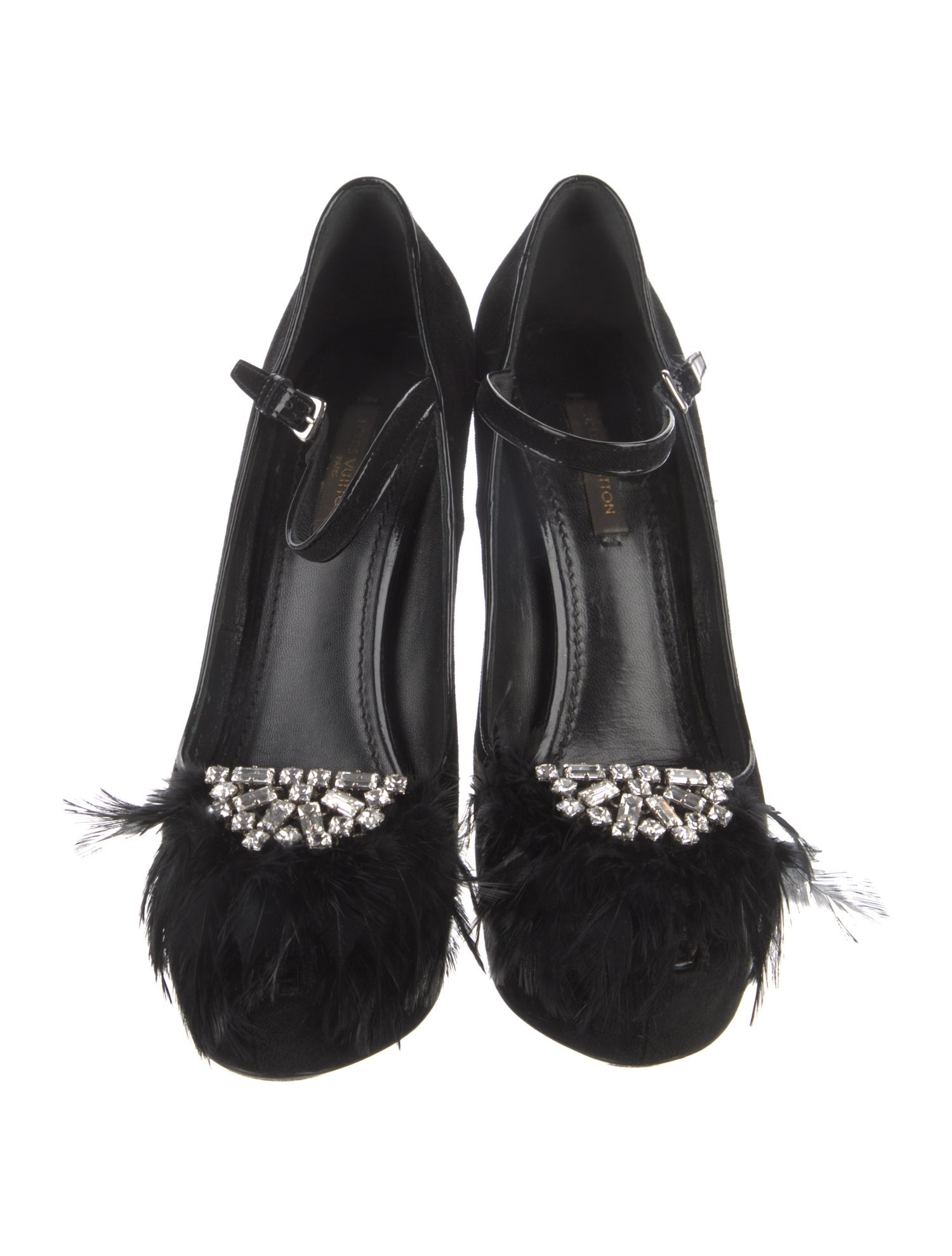 Louis Vuitton Velvet Crystal Embellishments Pumps